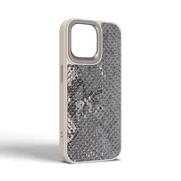 Кожаный чехол для Apple iPhone 15 Pro Max, Harder Snake Pattern, серый, термополиуретан ТПУ + экокожа с текстурой змеиной кожи, панель, защита корпуса, противоударный, микрофибра, рамка вокруг камеры, защита всего корпуса, (ARM76804) - мініатюра 2