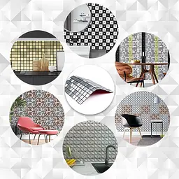 Самоклеюча алюмінієва плитка 3D Loft срібна мозаїка 300х300х3мм (1167) - мініатюра 3