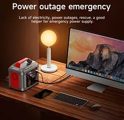 Портативна зарядна станція HOCO DB28 300W Iron Gray+Red - мініатюра 7