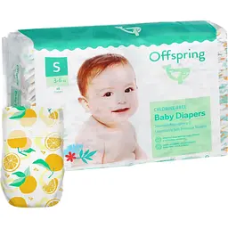 Підгузки Offspring Tangy Orange розмір S (3-6 кг) 96 шт. (2 уп. х 48 шт.) - мініатюра 2