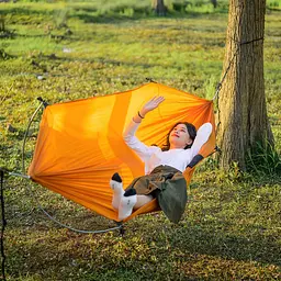 Гамак з дугами без перекидання Naturehike NH22DC008 (270x140 см) Помаранчевий - мініатюра 6
