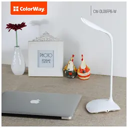 Настільна лампа ColorWay LED Portable & Flexible with built-in accumulator 500mAh (CW-DL06FPB-W) - мініатюра 4