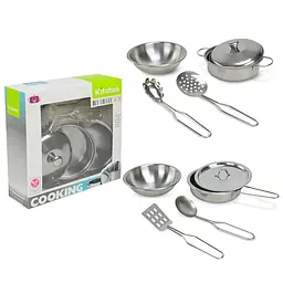 Ігровий набір кухонного посуду з нержавіючої сталі Cooking (555-BX052)