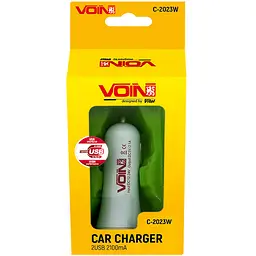Автомобільний зарядний пристрій Voin 2USB 12/24V - 5V 2.1A (C-2023W) - мініатюра 3
