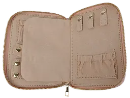 Органайзер для прикрас футляр Travel Jewelry Case 16х12,5х2,5 см Рожевий перламутр - мініатюра 5