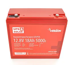 Аккумуляторная батарея LiFePO4 Merlion LFP-12.8-18US 12V 18Ah for UPS (4S3P/BMS-20A), до 5000 циклов - мініатюра 1