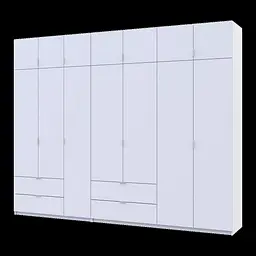 Розпашна Шафа для одягу Doros Лукас Білий 3+4 ДСП 300х50х240 (42005130)