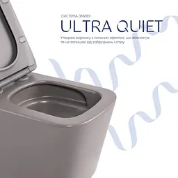 Унітаз підвісний Qtap Tern Ultra Quiet, з сидінням Slim Duroplast/ Soft-close/ Quick relase QT17332303ASSG - мініатюра 4