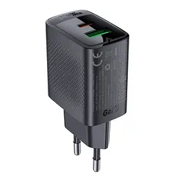 Сітчасте зарядне пристрій ACEFAST A78 PD20W GaN (USB-A+USB-C) charger чорний