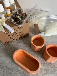 Подарунковий набір для створеня 3х свічок помаранчевий Hand Made - мініатюра 3