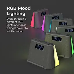 Будильник i-box Bedside, будильник з бездротовою зарядкою, Bluetooth-динамік, FM-радіо, бездротовий зарядний пристрій Qi - мініатюра 4