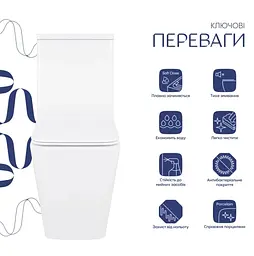 Унітаз підлоговий Qtap Crow Eco Rimless з сидінням Slim Duroplast/ Soft-close/ Quick Release QTCRO27W48750 - мініатюра 3