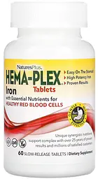 Залізо Hema-Plex 60 таблеток NaturesPlus