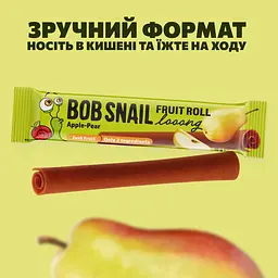 Натуральна фруктово-ягідна цукерка Bob Snail Fruit Roll Looong яблучно-грушева 15 г  - мініатюра 2