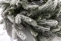Різдвяний вінок Ковалевський засніжений з хвої (діаметр - 45 см) литий - мініатюра 3