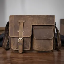 Сумка чоловіча з ефектом старовини 14697 Vintage коричнева - мініатюра 1