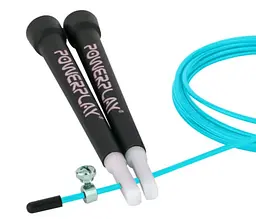 Скакалка швидкісна PowerPlay 4202 Ultra Speed Rope Бірюзова 2,9 м (PP_4202_Cyan) - мініатюра 2