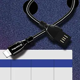 Кабель ColorWay USB - Apple Lightning (metal spring) 2.4А 1 м Black - мініатюра 7