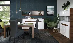 Витрина 2д Urano UMBV625RB правая дуб благородный/белый глянец - миниатюра 2