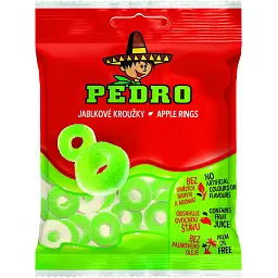 Цукерки жувальні Pedro Яблучні кільця 80 г (907545)