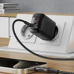 Мережевий зарядний пристрій ACEFAST A108 PD67W GaN (2*USB-C+USB-A) charger Black (6974316284048) - мініатюра 7