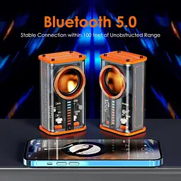 Портативна Bluetooth колонка K07 із прозорим корпусом, LED-підсвіткою та TWS - мініатюра 6