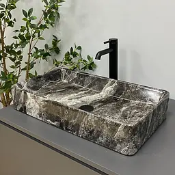Умивальник VBI Triest anthracite marble накладний VBI-012717, Мрамор - мініатюра 4