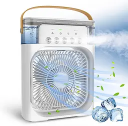 Вентилятор Air Cooler Fan USB з зволожувачем повітря та підсвічуванням (Білий) - мініатюра 2