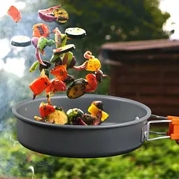 Набір туристичного посуду Camping cooking зі столовими приладами 10 в 1 / Набір посуду для походу, пікніка та риболовлі - мініатюра 4