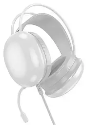 Навушники Hoco W109 Plus Rich, USB, 2m, LED, 7.1 channel gaming headphones WHITE - мініатюра 3