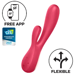 Вібратор-кролик Satisfyer Mono Flex 20 см червоний - мініатюра 5