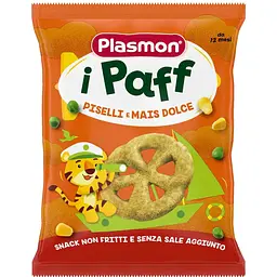 Снеки Plasmon Baby Puffs с гороха и кукурузы, 15 г