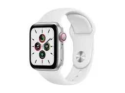 Смарт-годинник Apple Watch SE GPS + Cellular 44mm Silver Aluminum Case with White Sport B. (MYEM2)