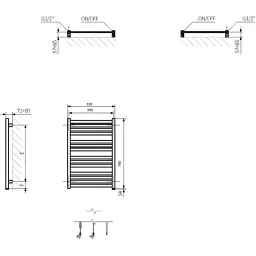 Сушарка для рушників Terma Marlin One 780x530 (WWMRN078053KS96E8P) - мініатюра 2