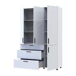 Шафа для одягу Doros Торн Білий 3 ДСП/3Ш (полиці) 135х51.6х200 (44900486) - мініатюра 2