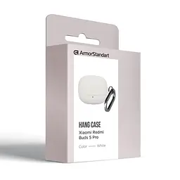 Силіконовий чохол для навушників Xiaomi Buds 5 Pro, Hang Case, білий, ультратонкий захисний кейс товщиною 2 мм, захист від подряпин, пилу та ударів, компактний, з карабіном для кріплення, ArmorStandart (ARM84518) - мініатюра 3
