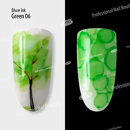 Аква-чорнила для дизайну нігтів PNB Blur ink Green 06, 4 мл - мініатюра 4