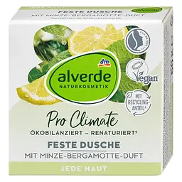 Тверде мило для душу Alverde Naturkosmetik Pro Climate з м'ятою та бергамотом 60 г