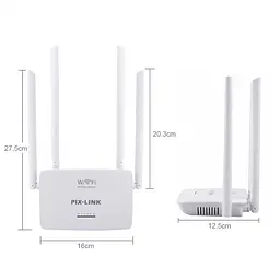 Wi-Fi роутер маршрутизатор 300 Мбіт/с Pix-link LV-WR08 білий - мініатюра 6