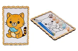 Набір для розпису за номерами Puz-22980 "Котик" дерев'яний, формат А5 PuzzleOk