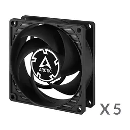 Корпусний вентилятор 80 мм Arctic P8 PWM PST 5pcs ACFAN00154A Black - мініатюра 3