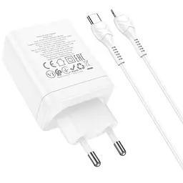 МЗП Hoco N33 Start PD35W (1USB-A/2C) + кабель Type-C to Lightning White - мініатюра 5
