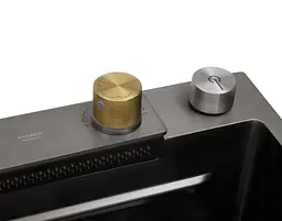 Кухонна мийка Kroner KRP Schwarze - SET7545HM PVD (3.0/0.8 мм) (CV033382) - мініатюра 8