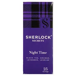 Чай чорний Sherlock Secrets Night Time з цедрою апельсина, квітами лаванди та жасмину 50 г (25  шт. х 2 г) (920160)