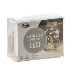 Гірлянда Chomik Гірлянда-струна 6,2 м, 60 LED теплий білий, 3АА батар., ІР44 (5900779802650) - мініатюра 3