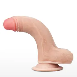 Фалоімітатор - Sliding-Skin Dual Layer Dong 7" Flesh - мініатюра 5