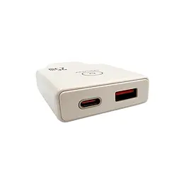 Сітчасте зарядне пристрій WUW-C217 PD 25W USB A + Type-C білий - мініатюра 3