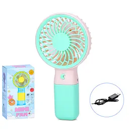 Портативний ручний вентилятор Bambi MK 5609Turquoise з підставкою, 15,5 см, USB - мініатюра 2
