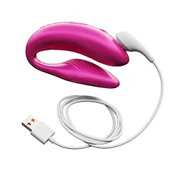 Смарт-вібратор для пар We-Vibe Chorus Cosmic Pink, сенсорне керування вібраціями стисненням пульта - мініатюра 4