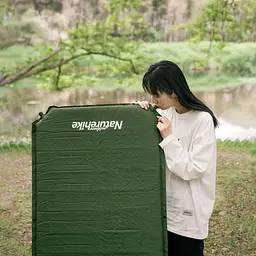 Килимок cамонадувний Naturehike (NH20DZ003) 5 см - одномісний - темно-зелений - мініатюра 6
